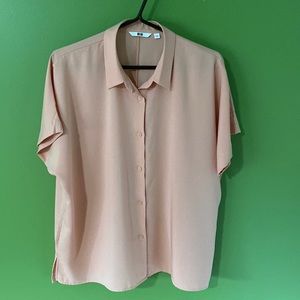 Uniqlo - Women’s Rayon Short Sleeve Blouse - Orange